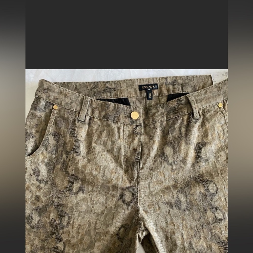 Escada Sable Python snake shimmer print ankle Jea… - image 12